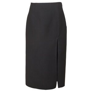 MICHAEL KORS Wool Skirt Black Pencil Straight Slit Sz 4 MADE IN ITALY